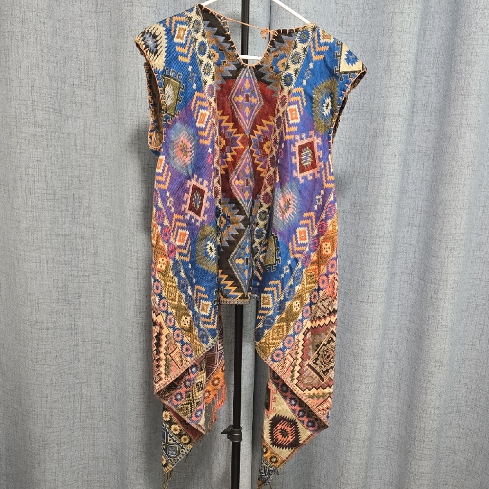 Source Unknown Vibrant Multicolor Tunic Vest - image 11